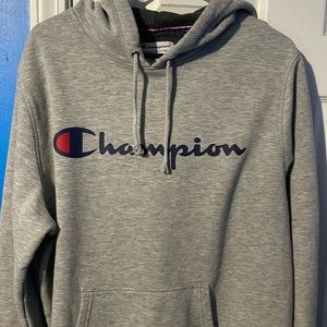 Gray champion hoodie- L